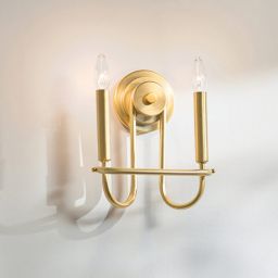 Elstead Lighting Capitol Hill kinkiet 2x40 W naturalny mosiądz KL-CAPITOL-HILL2-PNBR