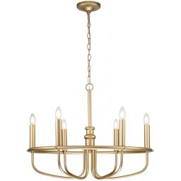 Elstead Lighting Capitol Hill lampa wisząca 6x40 W naturalny mosiądz KL-CAPITOL-HILL6-PNBR