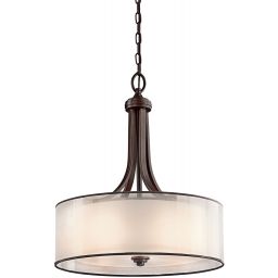 Elstead Lighting Lacey lampa wisząca 4x40 W brązowa-kremowa KL-LACEY-P-L-MB