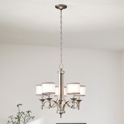 Elstead Lighting Lacey lampa wisząca 5x40 W antyczny pewter/biała KL-LACEY5-AP