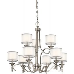 Elstead Lighting Lacey lampa wisząca 9x40 W antyczny pewter/biała KL-LACEY9-AP