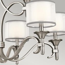 Elstead Lighting Lacey lampa wisząca 9x40 W antyczny pewter/biała KL-LACEY9-AP