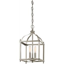 Elstead Lighting Larkin lampa wisząca 2x60 W szczotkowany nikiel KL-LARKIN-P-S-NI