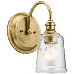 Elstead Lighting Waverly kinkiet 1x60 W mosiądz KL-WAVERLY1-NBR