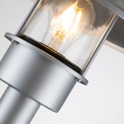 Elstead Lighting Klampenborg lampa stojąca zewnętrzna 1x60 W srebrna KLAMPENBORG-BOL-SIL