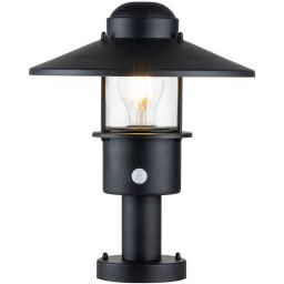 Elstead Lighting Klampenborg lampa stojąca zewnętrzna z czujnikiem ruchu 1x60 W czarna KLAMPENBORG-PED-PIR-BK
