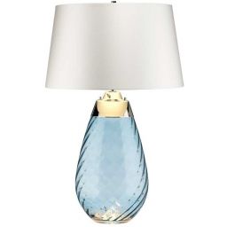 Elstead Lighting Lena lampa stołowa 1x60 W 1x7 W LED niebieska-satyna LENA-TL-L-BLUE-OWSS