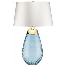 Elstead Lighting Lena lampa stołowa 1x60 W 1x7 W LED niebieska-satyna LENA-TL-L-BLUE-OWSS