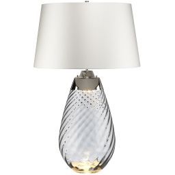 Elstead Lighting Lena lampa stołowa 1x60 W 1x7 W satyna/przydymiony LENA-TL-L-SMOKE-OWSS