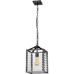 Elstead Lighting Louvre lampa wisząca 1x60 W szary/popielaty LOUVRE-1P