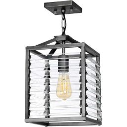 Elstead Lighting Louvre lampa wisząca 1x60 W szary/popielaty LOUVRE-1P
