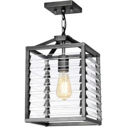 Elstead Lighting Louvre lampa wisząca 1x60 W szary/popielaty LOUVRE-1P