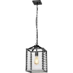 Elstead Lighting Louvre lampa wisząca 1x60 W szary/popielaty LOUVRE-1P