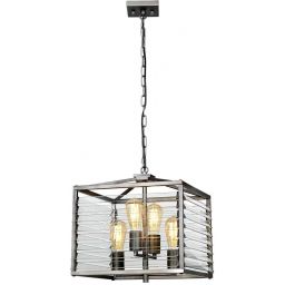 Elstead Lighting Louvre lampa wisząca 4x60 W szary/popielaty LOUVRE-4P