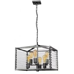 Elstead Lighting Louvre lampa wisząca 6x60 W szary/popielaty LOUVRE-6P
