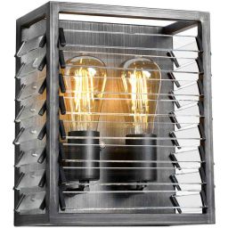 Elstead Lighting Louvre kinkiet 2x60 W szary LOUVRE2