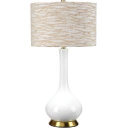 Elstead Lighting Milo lampa stołowa 1x60 W biała-postarzany mosiądz-pomarańczowa-kremowa MILO-AB-TL-LANT