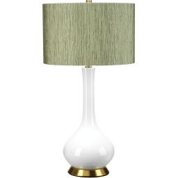 Elstead Lighting Milo lampa stołowa 1x60 W biała-postarzany mosiądz-zielona MILO-AB-TL-RTH