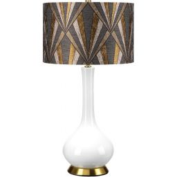 Elstead Lighting Milo lampa stołowa 1x60 W biała-postarzany mosiądz-szara-brązowa-żółta MILO-AB-TL-VOGPB