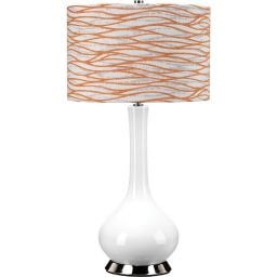 Elstead Lighting Milo lampa stołowa 1x60 W biała-polerowany nikiel-pomarańczowa-kremowa MILO-PN-TL-LORA