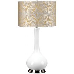 Elstead Lighting Milo lampa stołowa 1x60 W biała-szara-polerowany nikiel-żółta MILO-PN-TL-PSM
