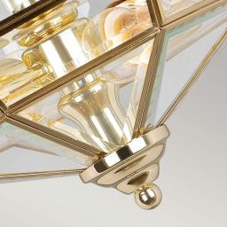 Elstead Lighting Old Park lampa podsufitowa 2x60 W polerowany mosiądz OLD-PARK-PB