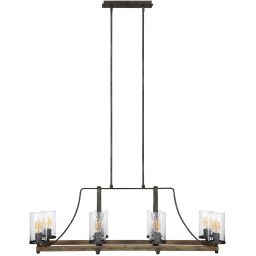 Quintiesse Angelo lampa wisząca 8x60 W ciemne żelazo/postarzane drewno dębowe QN-ANGELO8-ISLE