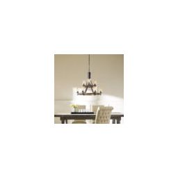 Quintiesse Angelo lampa wisząca 9x60 W ciemne żelazo/postarzane drewno dębowe QN-ANGELO9