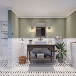 Quintiesse Ashland Bay kinkiet 1x60 W mosiądz QN-ASHLANDBAY1-NBR-BATH