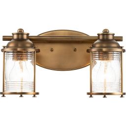 Quintiesse Ashland Bay kinkiet 2x60 W mosiądz QN-ASHLANDBAY2-NBR-BATH