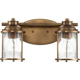 Quintiesse Ashland Bay kinkiet 2x60 W mosiądz QN-ASHLANDBAY2-NBR-BATH