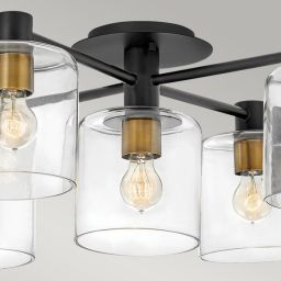 Quintiesse Axel lampa podsufitowa 5x60 W czarna/stary mosiądz QN-AXEL5-BK