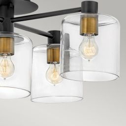 Quintiesse Axel lampa podsufitowa 5x60 W czarna/stary mosiądz QN-AXEL5-BK