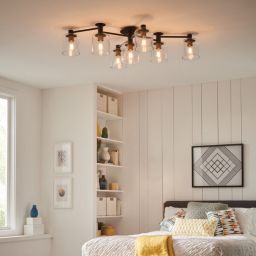 Quintiesse Axel lampa podsufitowa 7x60 W czarna/stary mosiądz QN-AXEL7-BK