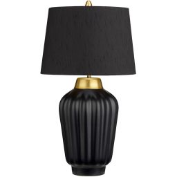 Quintiesse Bexley lampa stołowa 1x60 W czarna/szczotkowany mosiądz QN-BEXLEY-TL-BKBB