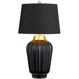 Quintiesse Bexley lampa stołowa 1x60 W czarna/szczotkowany mosiądz QN-BEXLEY-TL-BKBB