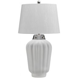 Quintiesse Bexley lampa stołowa 1x60 W biała/polerowany nikiel QN-BEXLEY-TL-WPN