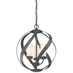 Quintiesse Blacksmith lampa wisząca 3x40 W stara czerń-opal  QN-BLACKSMITH-3P-OBK