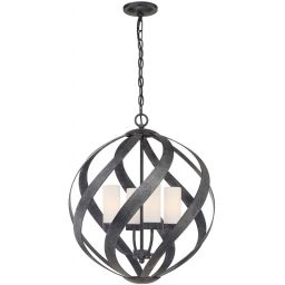 Quintiesse Blacksmith lampa wisząca 4x40 W stara czerń/opal  QN-BLACKSMITH-4P-OBK