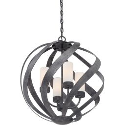 Quintiesse Blacksmith lampa wisząca 4x40 W stara czerń/opal  QN-BLACKSMITH-4P-OBK
