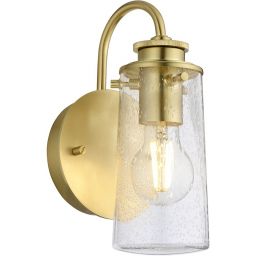 Quintiesse Braelyn kinkiet 1x40 W szczotkowany mosiądz/przezroczysty QN-BRAELYN1-BB