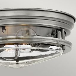 Quintiesse Hadrian lampa podsufitowa 2x40 W przezroczysta/antyczny nikiel QN-HADRIAN-FS-AN-CLEAR