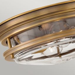Quintiesse Hadrian lampa podsufitowa 2x40 W przezroczysta/szczotkowany brąz QN-HADRIAN-FS-BR-CLEAR