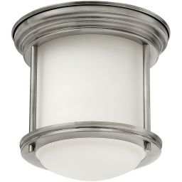 Quintiesse Hadrian lampa podsufitowa 1x60 W szkło opalizowane/antyczny nikiel QN-HADRIAN-MINI-F-AN-OPAL