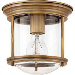 Quintiesse Hadrian lampa podsufitowa 1x60 W przezroczysta/szczotkowany brąz QN-HADRIAN-MINI-F-BR-CLEAR