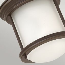 Quintiesse Hadrian lampa podsufitowa 1x60 W szkło opalizowane/olejowany brąz QN-HADRIAN-MINI-F-OZ-OPAL