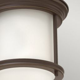 Quintiesse Hadrian lampa podsufitowa 1x60 W szkło opalizowane/olejowany brąz QN-HADRIAN-MINI-F-OZ-OPAL