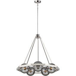 Quintiesse Harper lampa wisząca 5x60 W przydymiona/polerowany nikiel QN-HARPER5