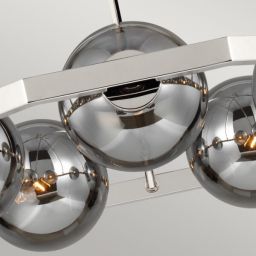Quintiesse Harper lampa wisząca 5x60 W przydymiona/polerowany nikiel QN-HARPER5