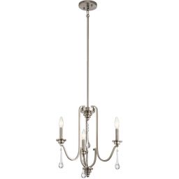 Quintiesse Karlee lampa wisząca 3x60 W klasyczny pewter QN-KARLEE3